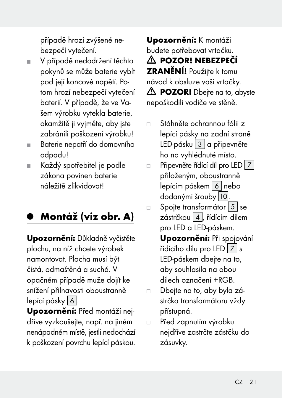 Montáž (viz obr. a) | Livarno Z31228 User Manual | Page 21 / 46