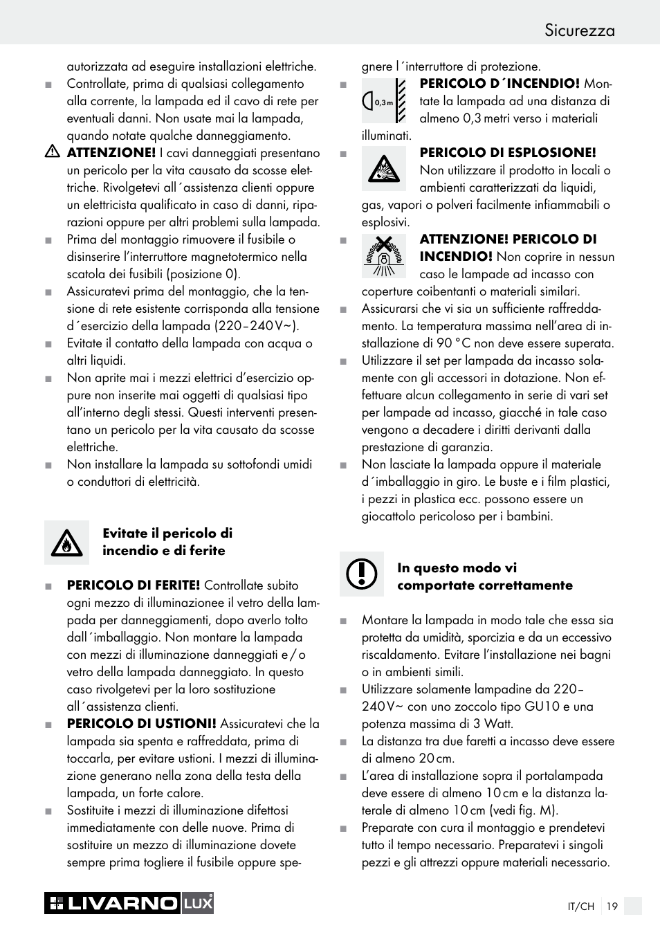 Sicurezza | Livarno 7211 User Manual | Page 19 / 35