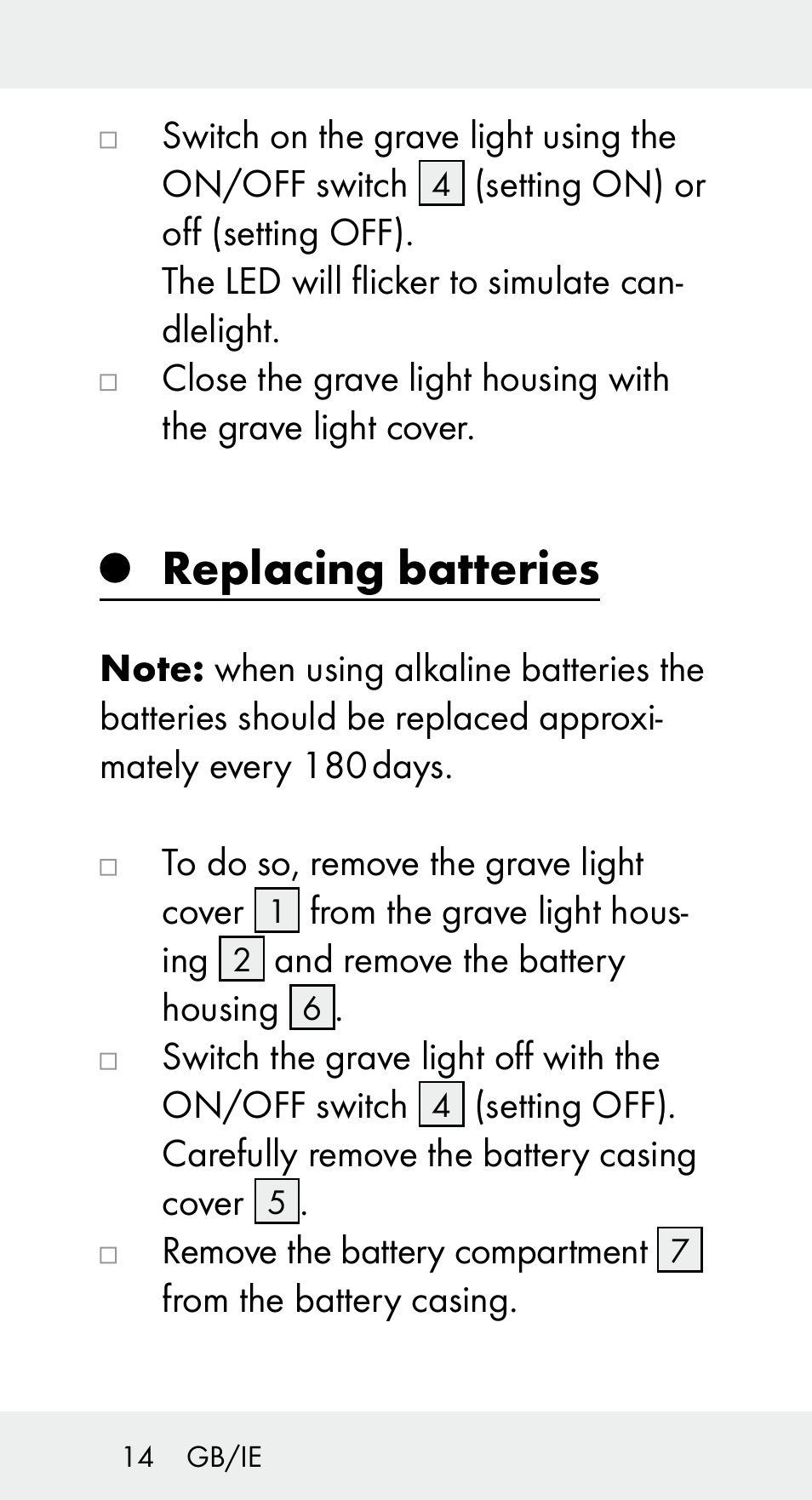 Replacing batteries | Livarno Z31656 User Manual | Page 14 / 18