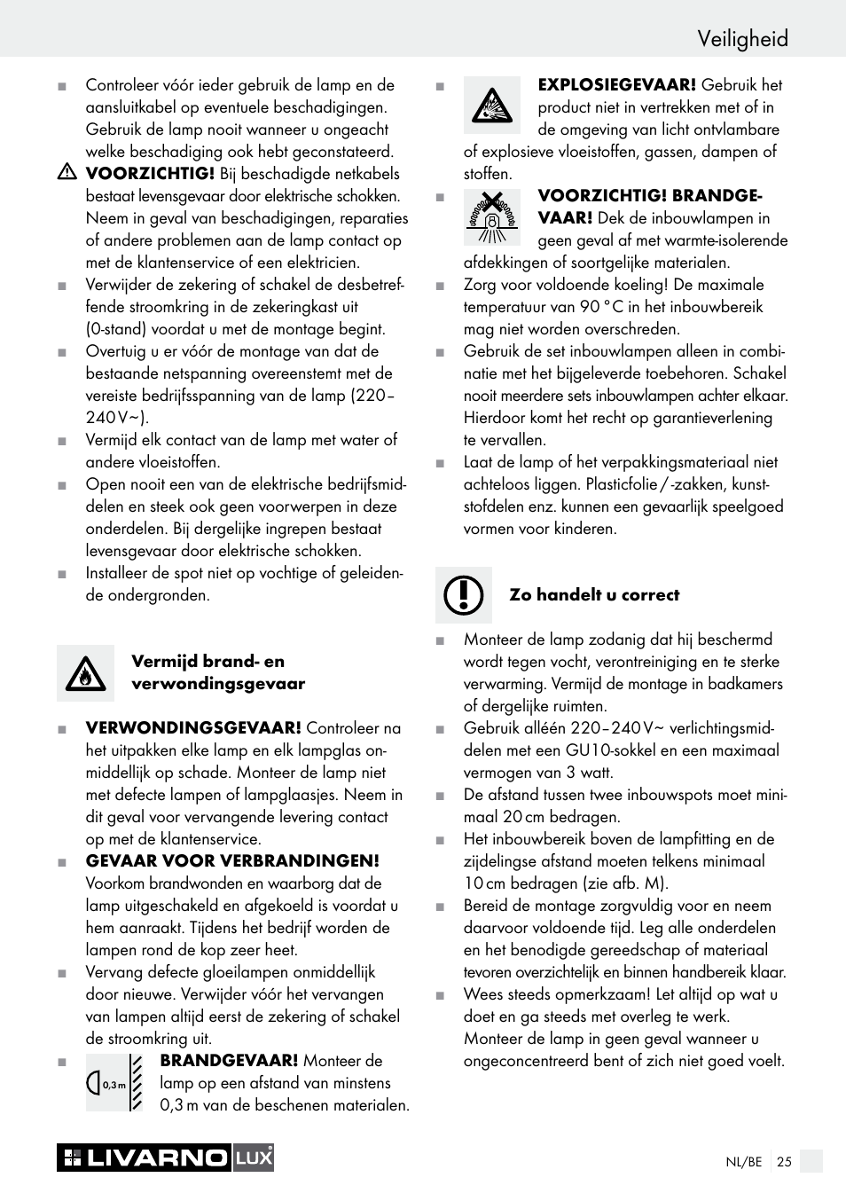 Veiligheid | Livarno 7211 User Manual | Page 25 / 35