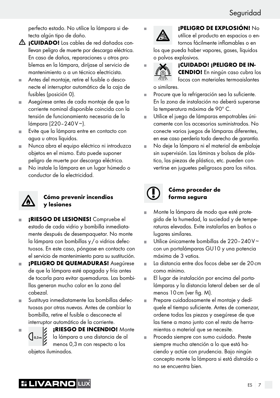 Seguridad | Livarno 7211 User Manual | Page 7 / 35