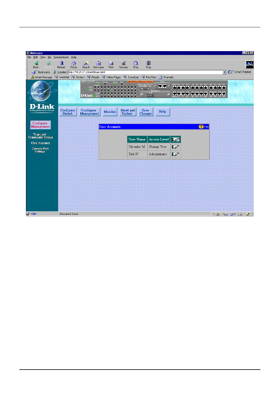 User accounts | D-Link DES-3225G User Manual | Page 135 / 175