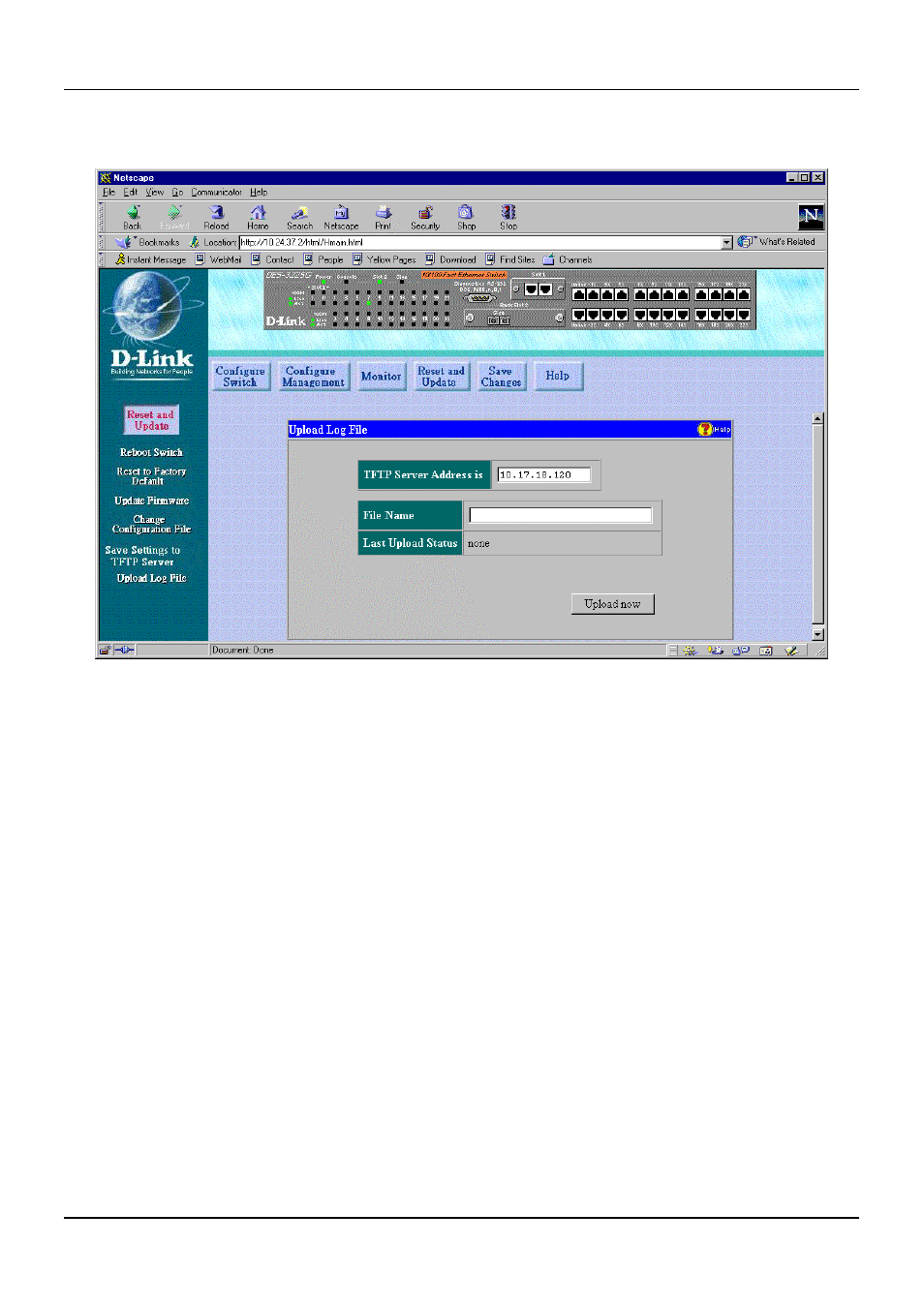 Upload log file | D-Link DES-3225G User Manual | Page 157 / 175