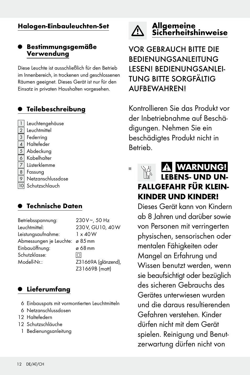 Livarno Z31669 User Manual | Page 12 / 17