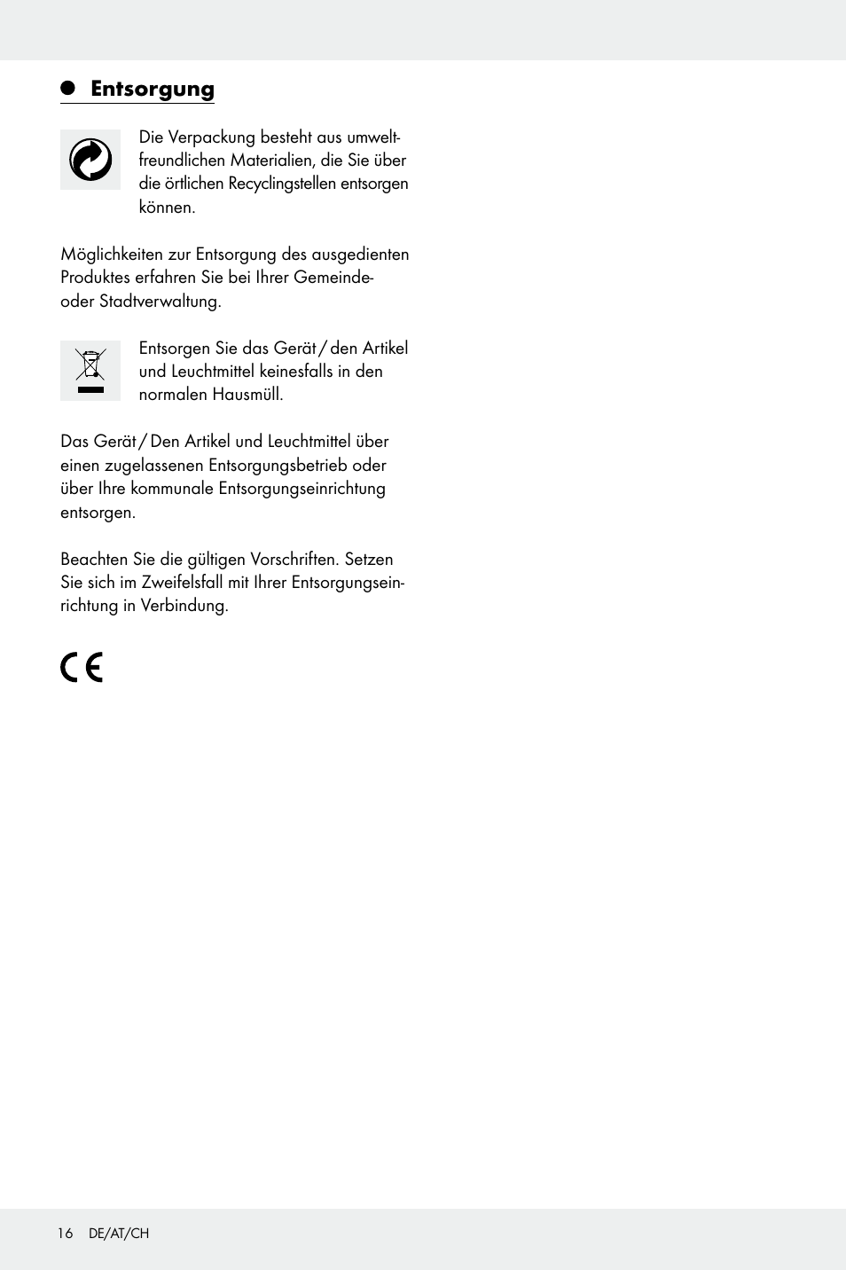 Entsorgung | Livarno Z31669 User Manual | Page 16 / 17