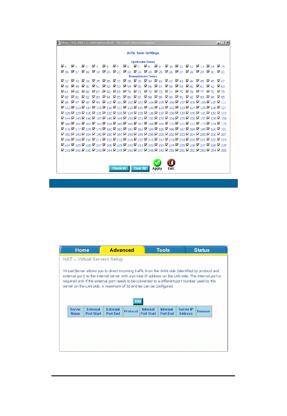 Virtual server | D-Link Wireless ADSL2/2+ 4-port Ethernet Router DSL-2640U User Manual | Page 32 / 84