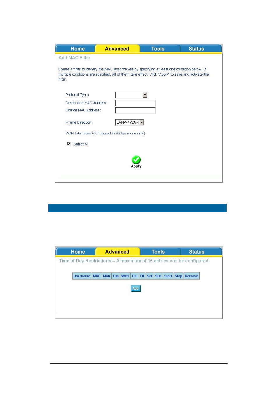 Parental control | D-Link Wireless ADSL2/2+ 4-port Ethernet Router DSL-2640U User Manual | Page 42 / 84