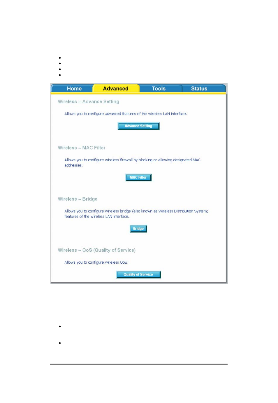 Wireless—advance setting | D-Link Wireless ADSL2/2+ 4-port Ethernet Router DSL-2640U User Manual | Page 55 / 84