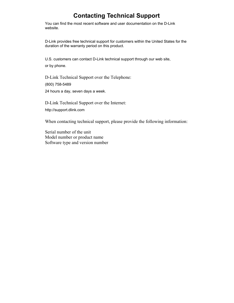 Contacting technical support | D-Link DFL-600 User Manual | Page 128 / 131
