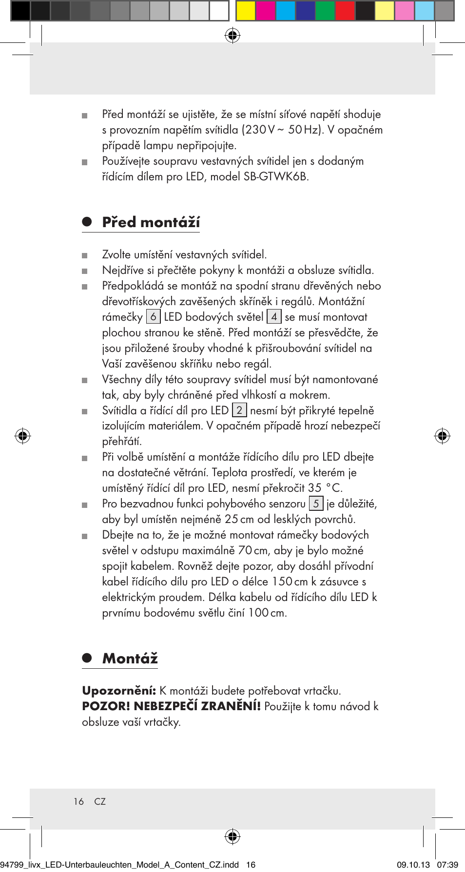 Před montáží, Montáž | Livarno Z31791A User Manual | Page 16 / 27