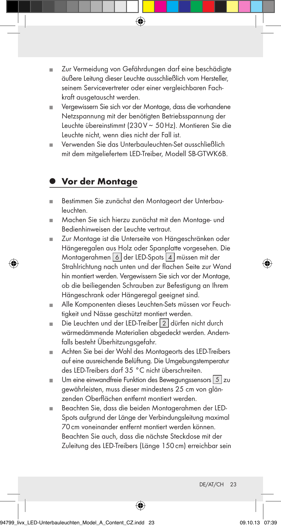 Vor der montage | Livarno Z31791A User Manual | Page 23 / 27