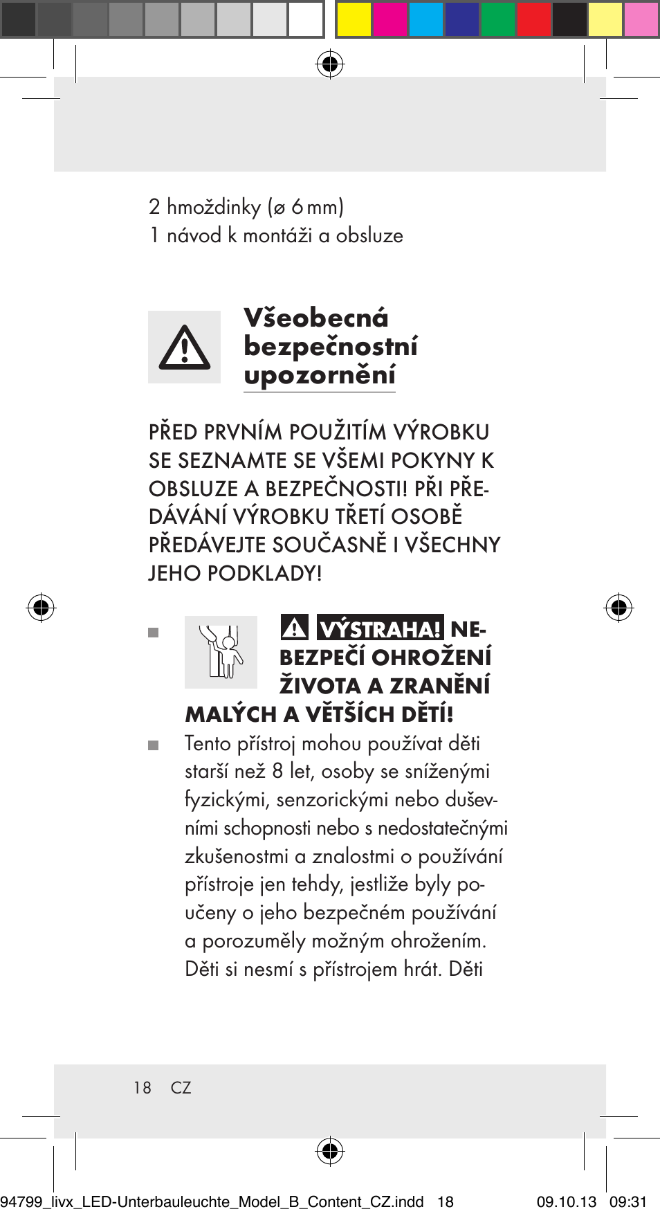 Všeobecná bezpečnostní upozornění | Livarno Z31791B User Manual | Page 18 / 38