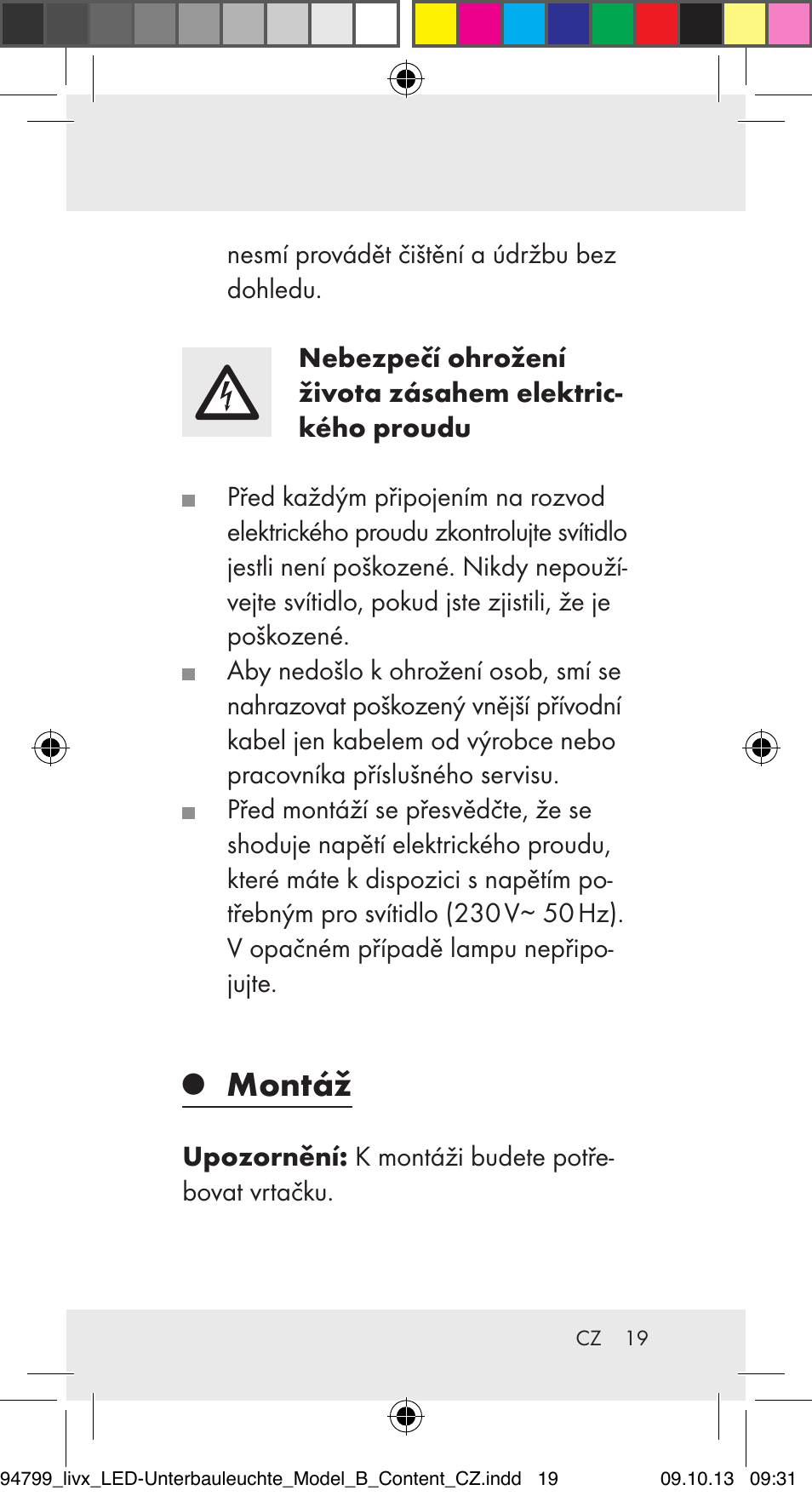 Montáž | Livarno Z31791B User Manual | Page 19 / 38