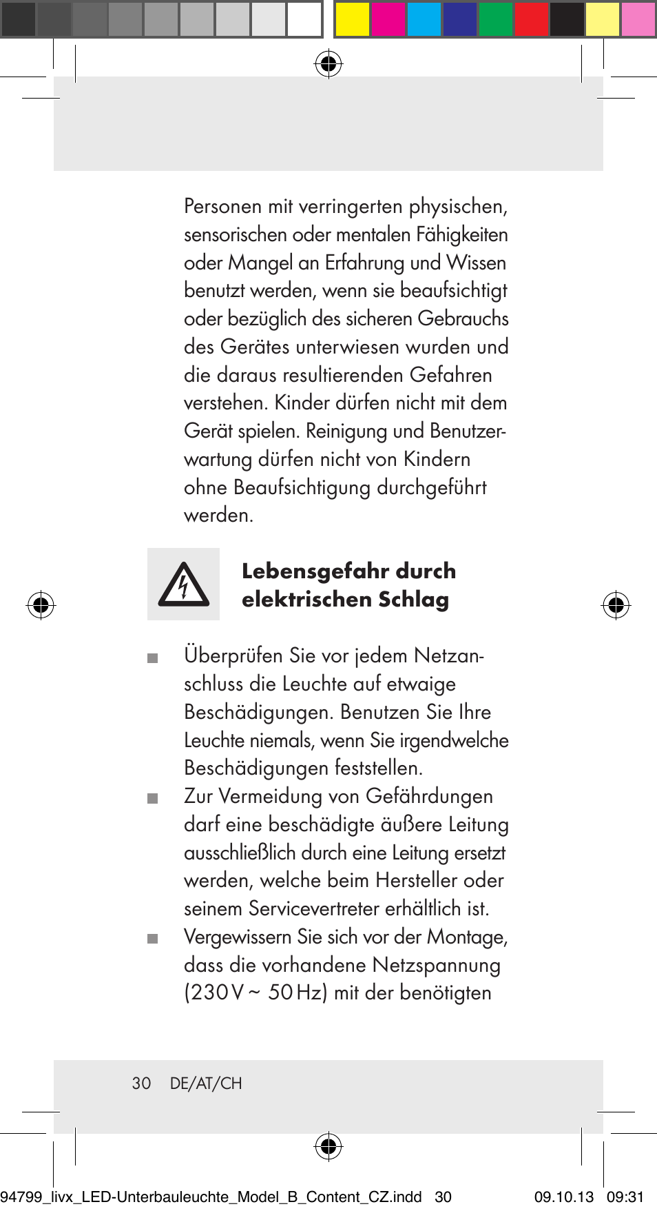 Livarno Z31791B User Manual | Page 30 / 38