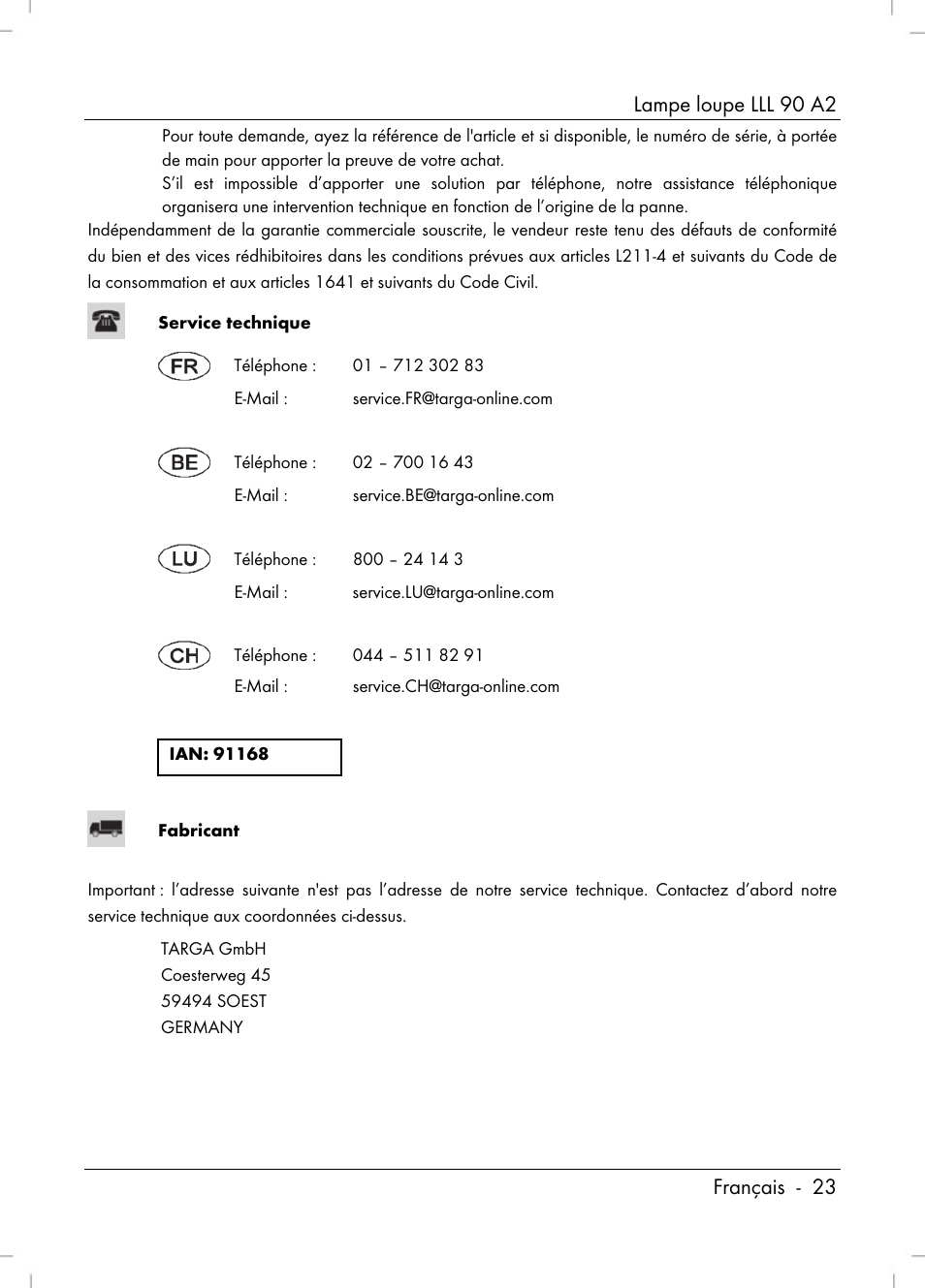 Livarno LLL 90 A2 User Manual | Page 25 / 60