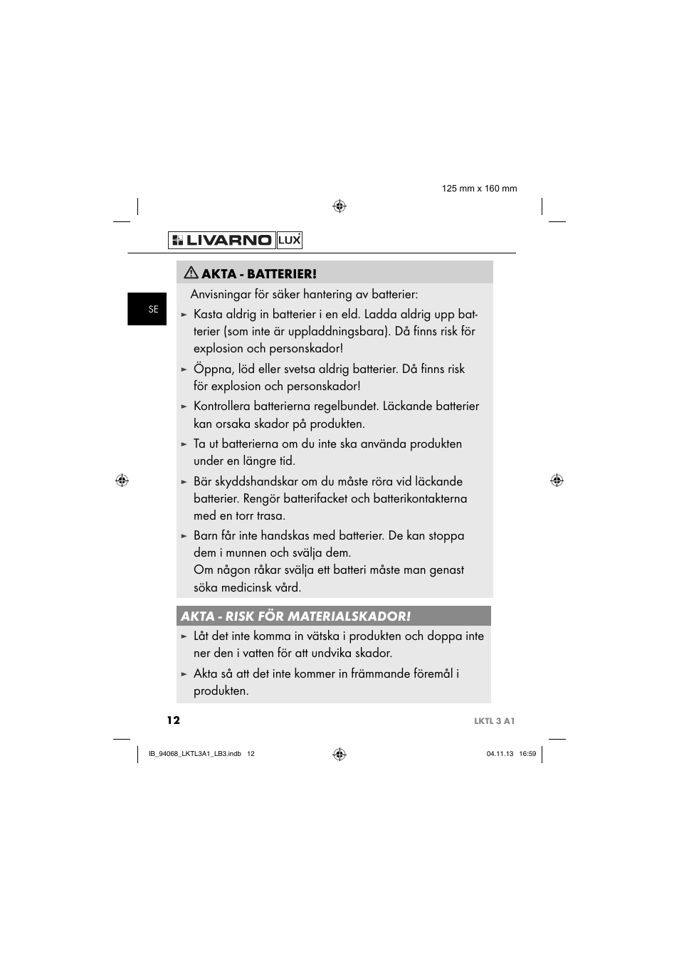Livarno LKTL 3 A1 User Manual | Page 15 / 52