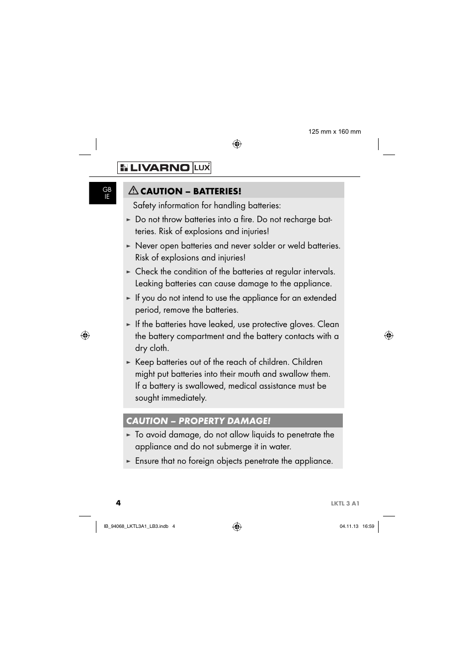Livarno LKTL 3 A1 User Manual | Page 7 / 52