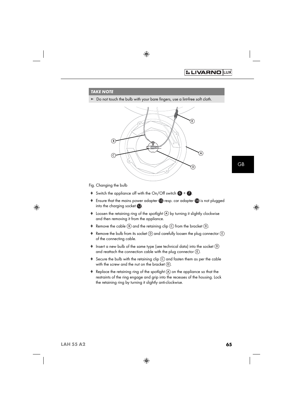 Livarno LAH 55 A2 User Manual | Page 68 / 73