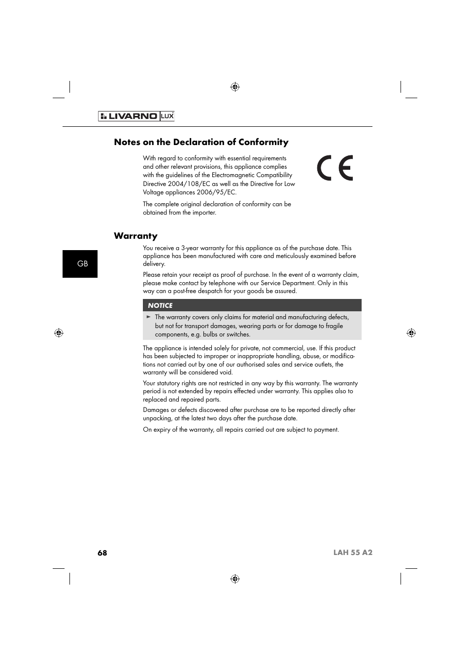 Warranty | Livarno LAH 55 A2 User Manual | Page 71 / 73