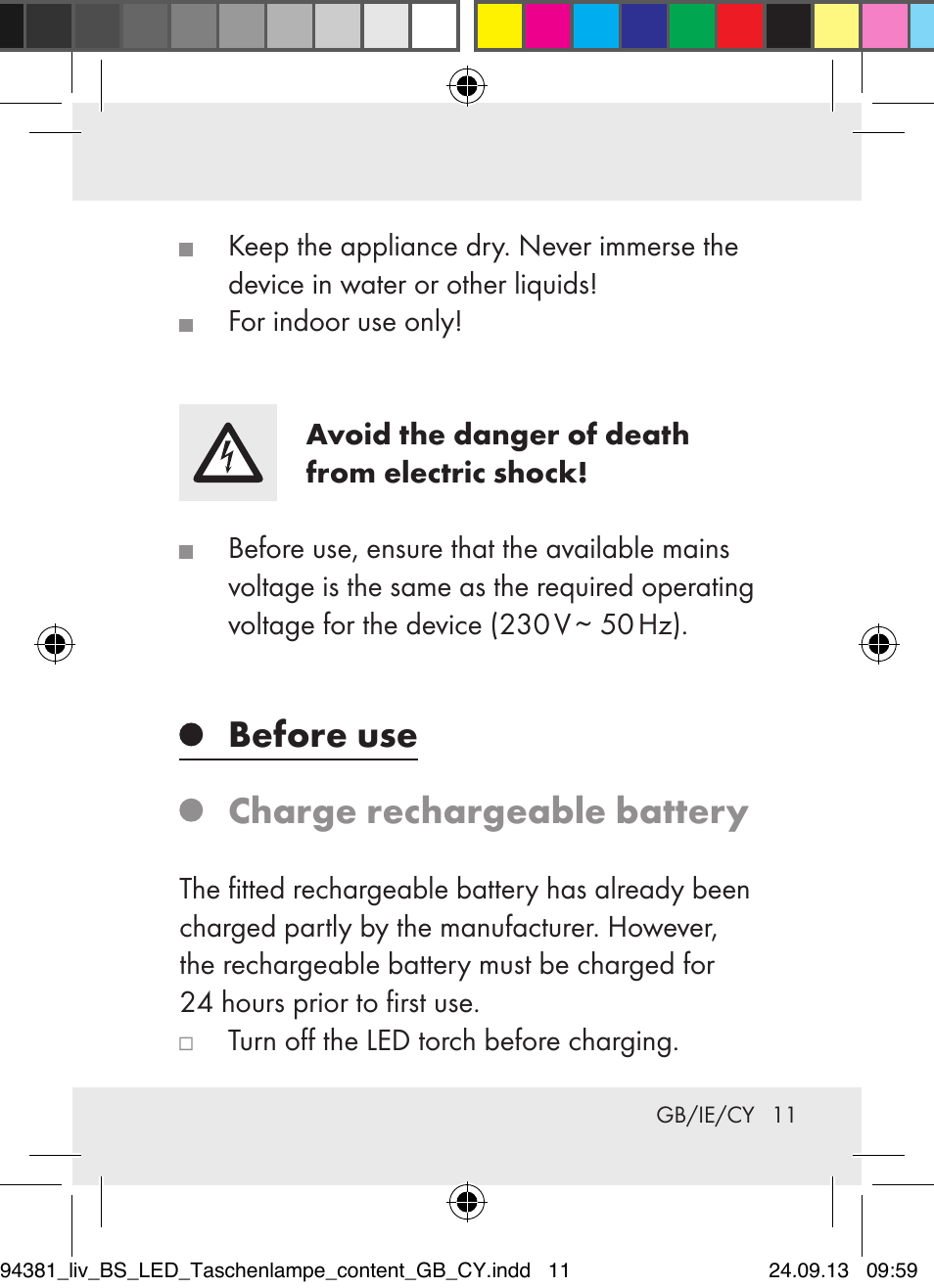 Before use charge rechargeable battery | Livarno Z31330-BS User Manual | Page 11 / 30