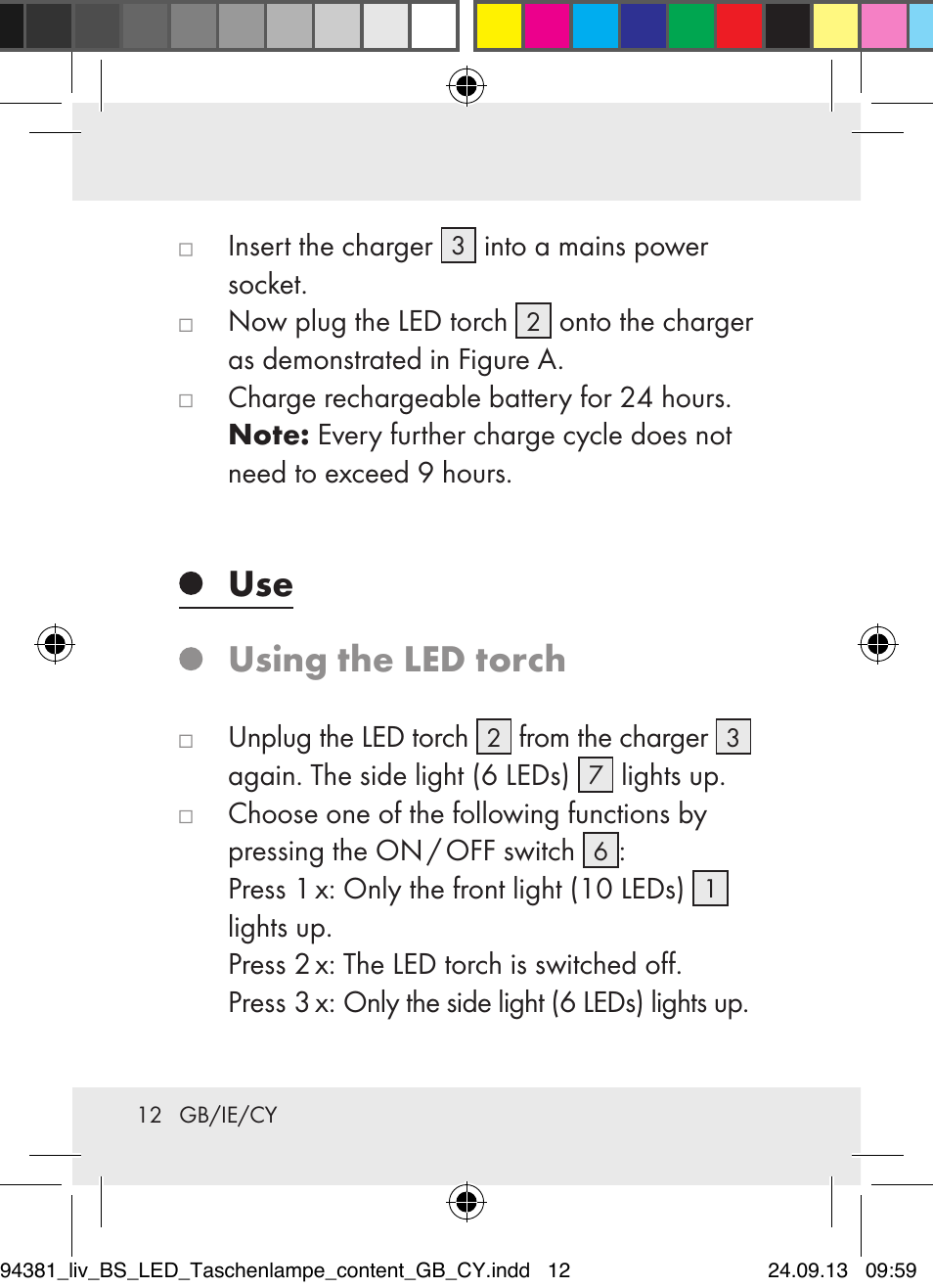 Use using the led torch | Livarno Z31330-BS User Manual | Page 12 / 30