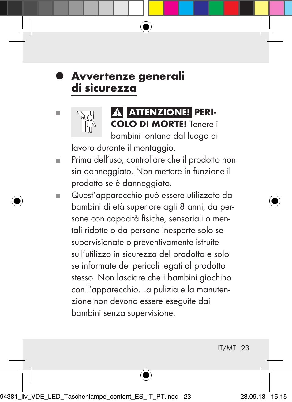 Avvertenze generali di sicurezza | Livarno Z31330-BS User Manual | Page 23 / 67