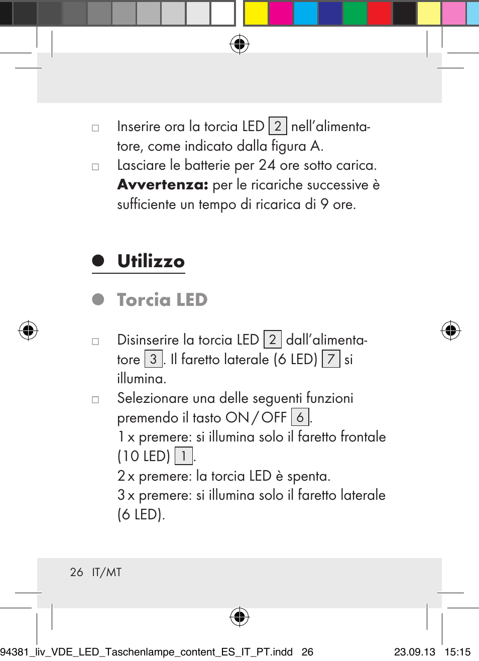 Utilizzo torcia led | Livarno Z31330-BS User Manual | Page 26 / 67