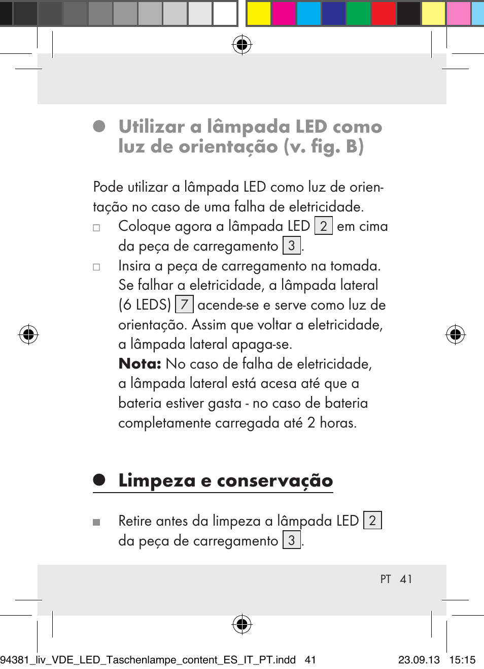 Limpeza e conservação | Livarno Z31330-BS User Manual | Page 41 / 67