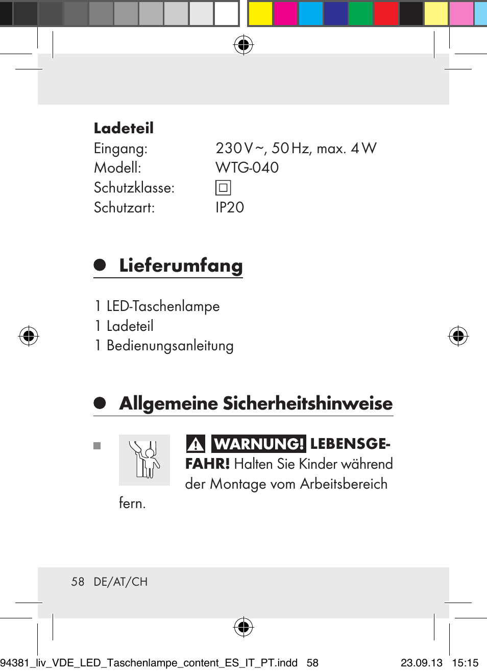 Lieferumfang, Allgemeine sicherheitshinweise | Livarno Z31330-BS User Manual | Page 58 / 67