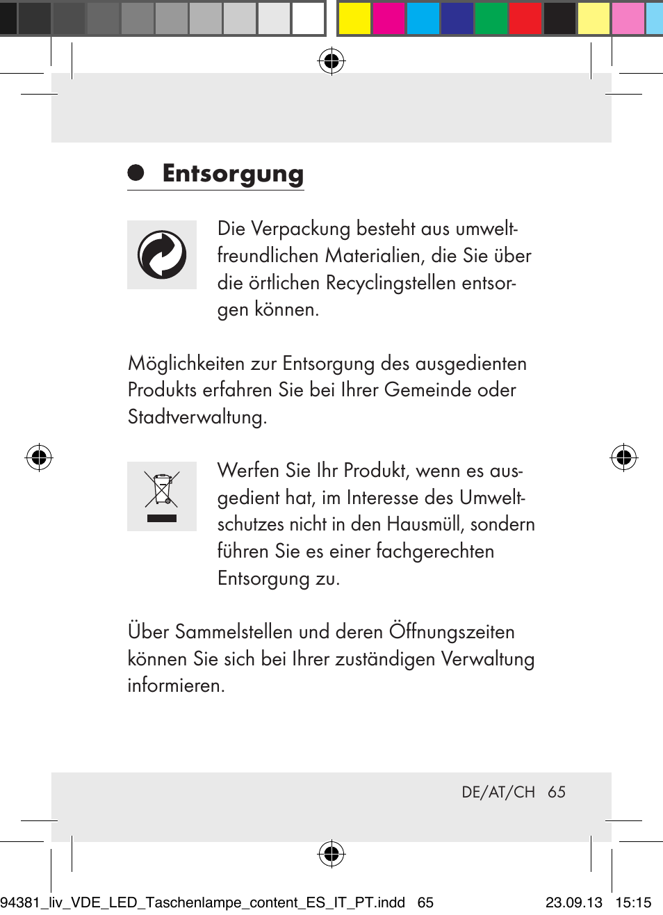 Entsorgung | Livarno Z31330-BS User Manual | Page 65 / 67