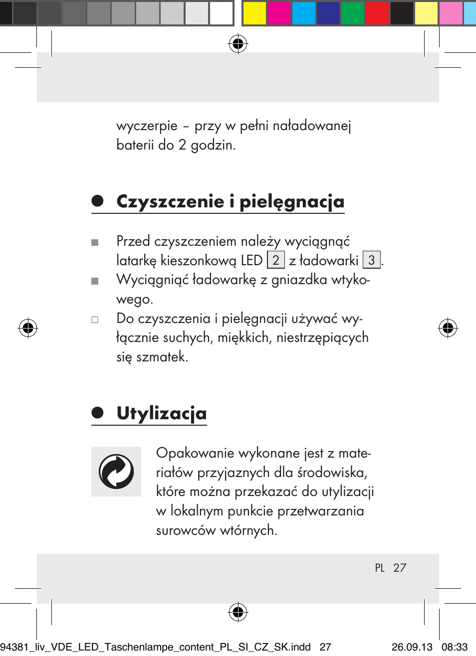 Czyszczenie i pielęgnacja, Utylizacja | Livarno Z31330-BS User Manual | Page 27 / 80