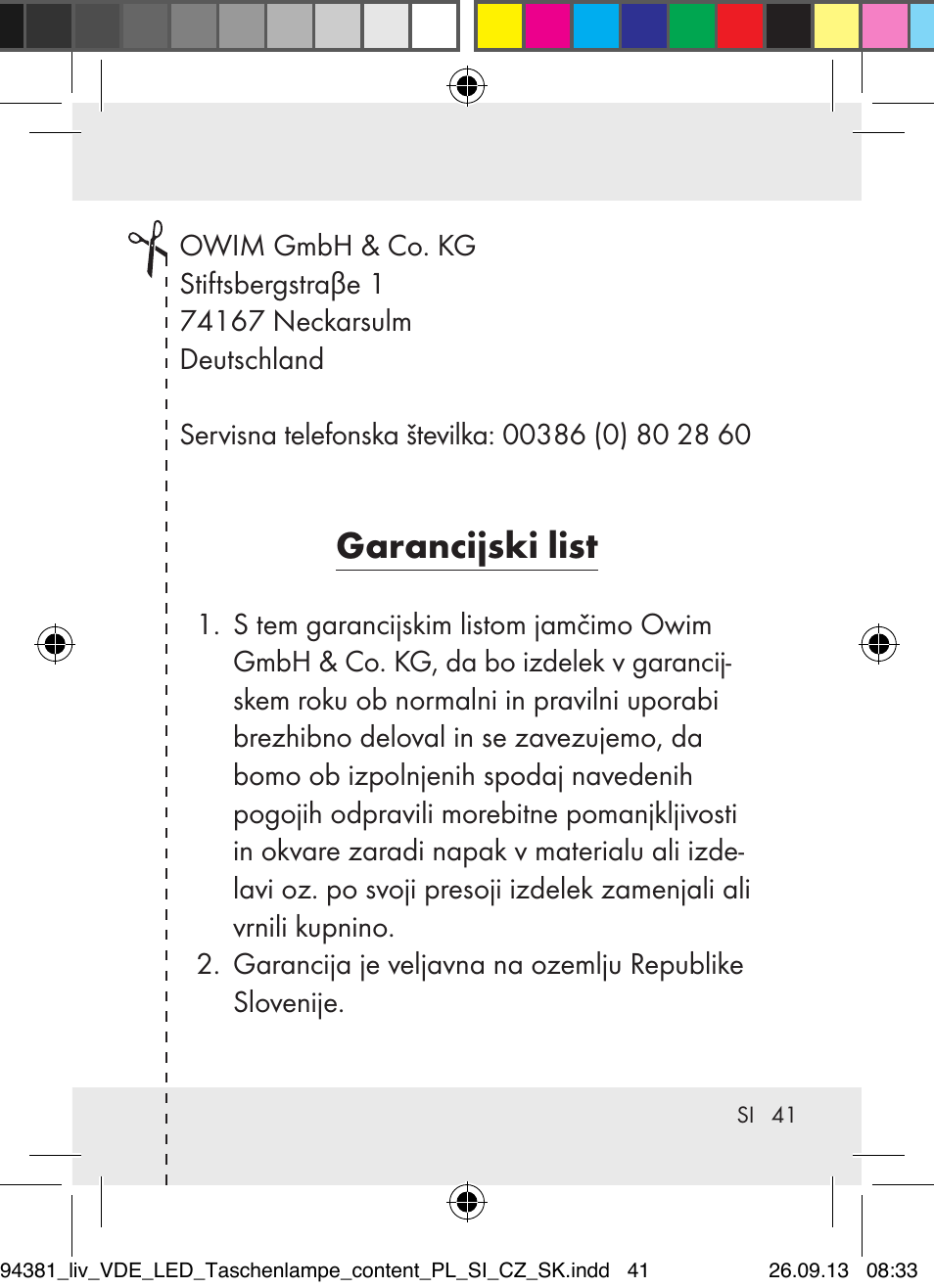 Garancijski list | Livarno Z31330-BS User Manual | Page 41 / 80