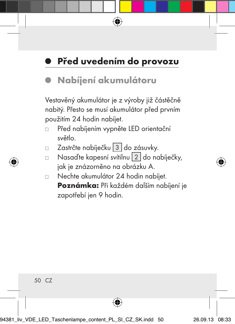 Před uvedením do provozu nabíjení akumulátoru | Livarno Z31330-BS User Manual | Page 50 / 80