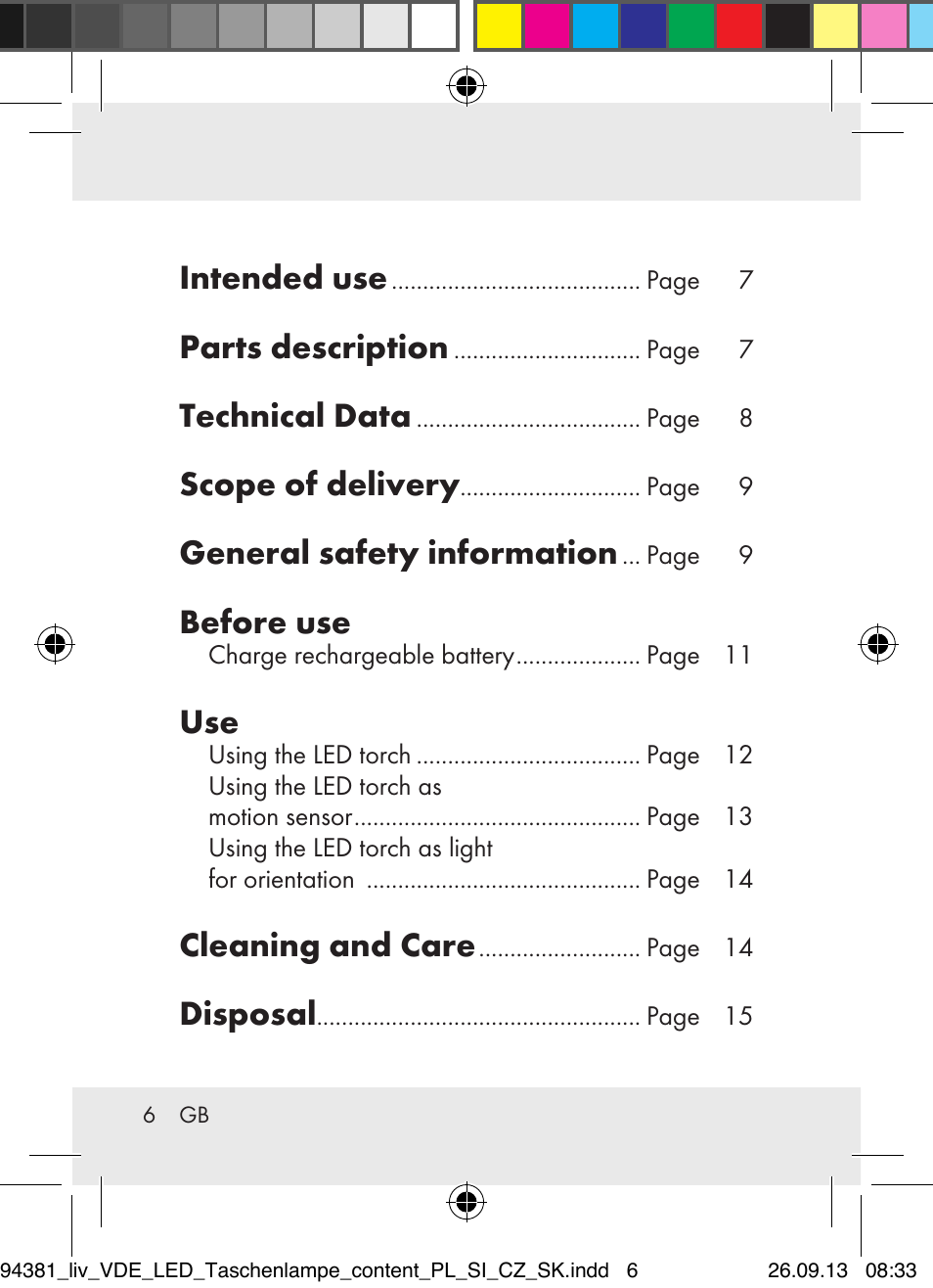 Intended use, Parts description, Technical data | Scope of delivery, General safety information, Before use, Cleaning and care, Disposal | Livarno Z31330-BS User Manual | Page 6 / 80