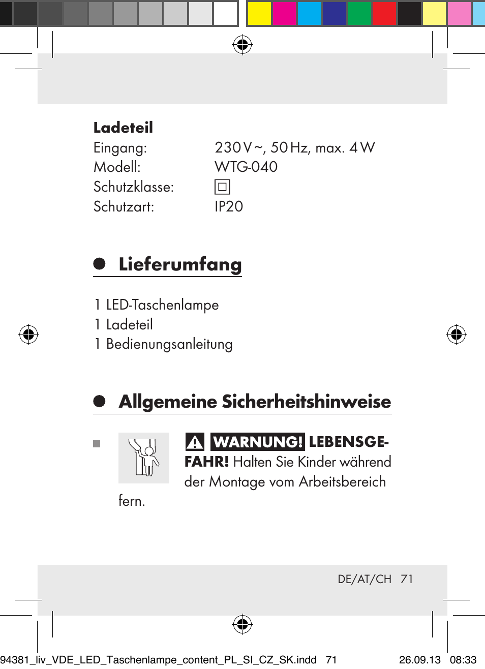 Lieferumfang, Allgemeine sicherheitshinweise | Livarno Z31330-BS User Manual | Page 71 / 80