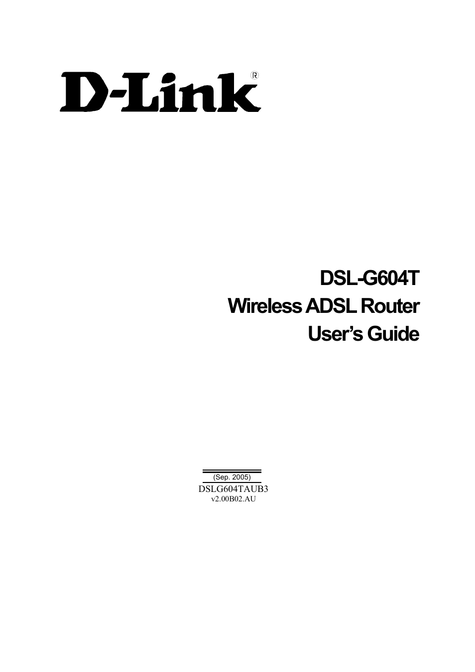 D-Link WIRELESSADSLROUTER DSL-G604T User Manual | 92 pages