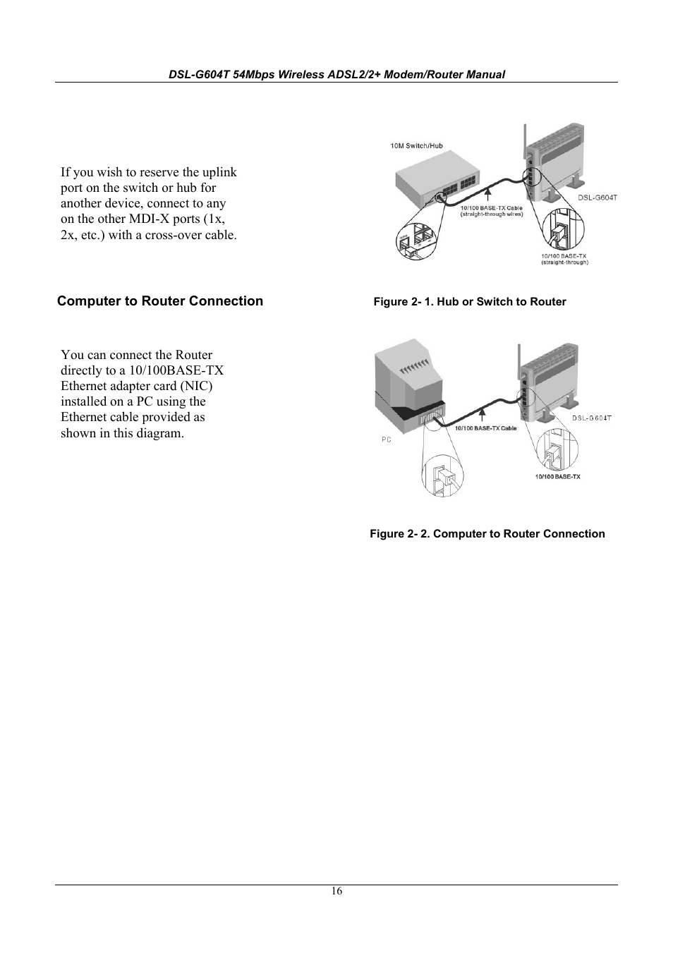 D-Link WIRELESSADSLROUTER DSL-G604T User Manual | Page 16 / 92