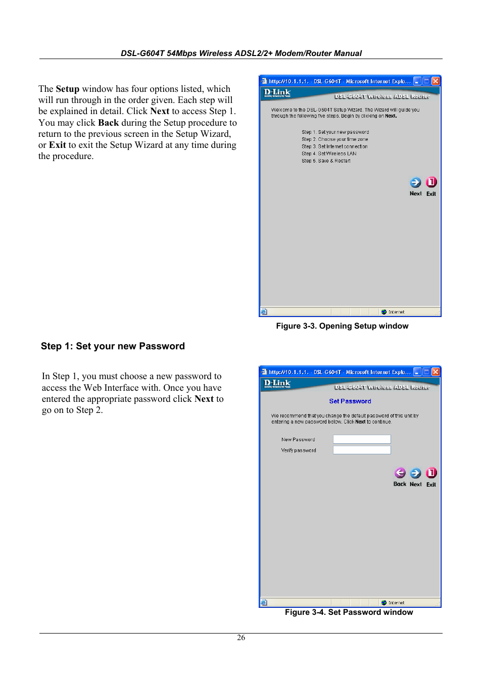 D-Link WIRELESSADSLROUTER DSL-G604T User Manual | Page 26 / 92