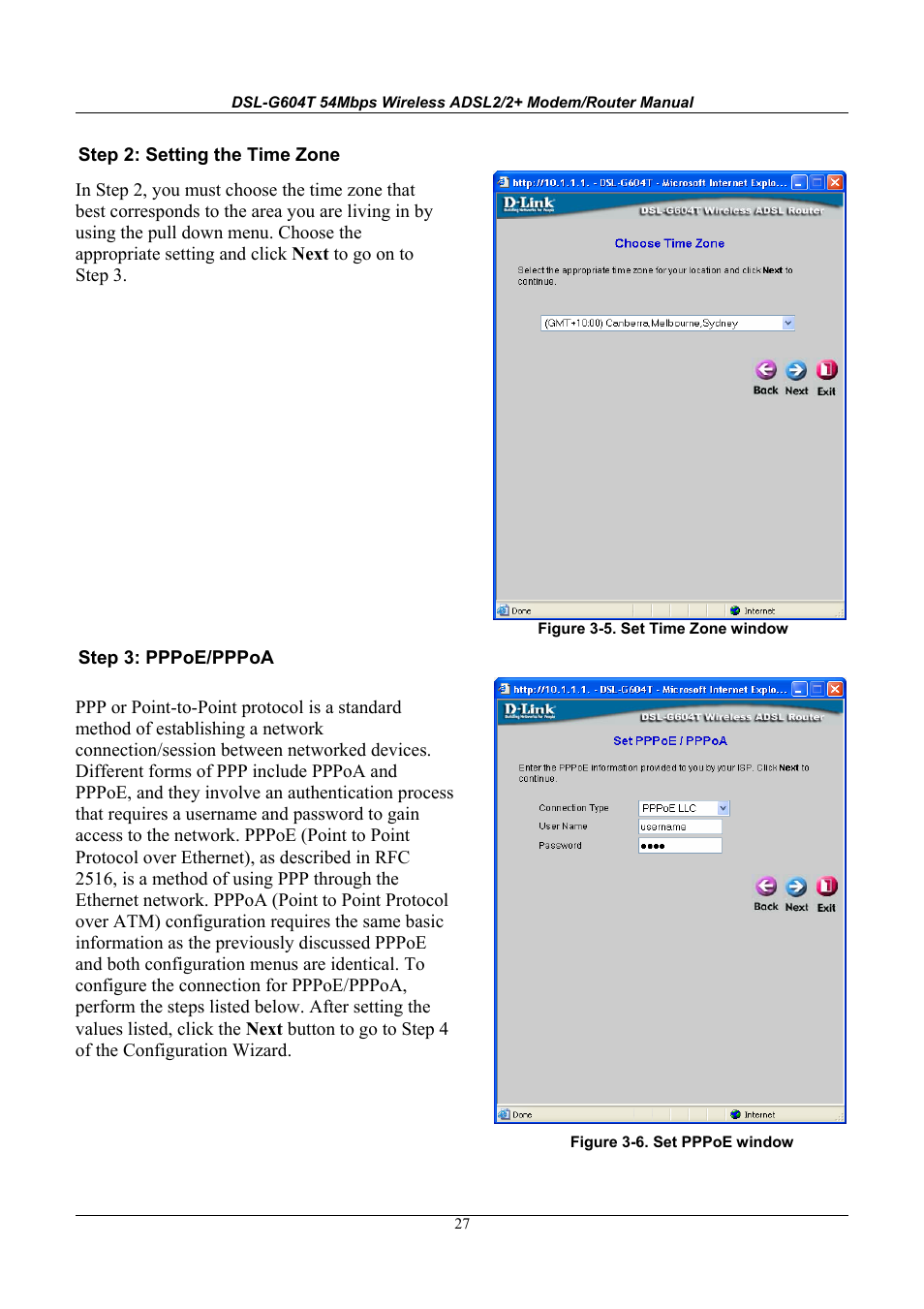 D-Link WIRELESSADSLROUTER DSL-G604T User Manual | Page 27 / 92