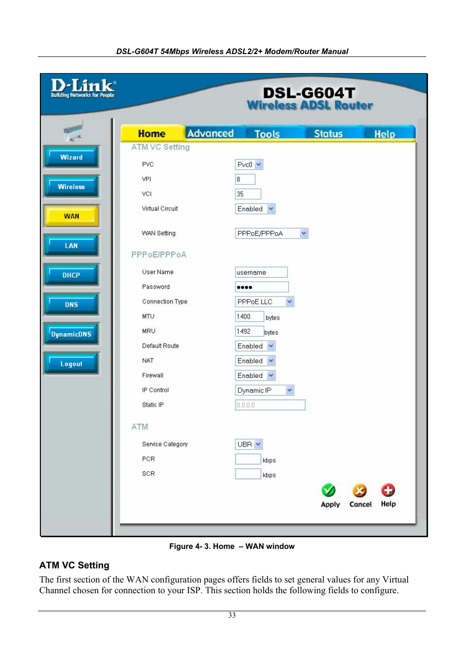 D-Link WIRELESSADSLROUTER DSL-G604T User Manual | Page 33 / 92