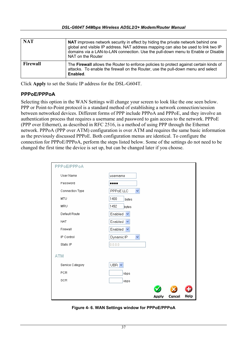 D-Link WIRELESSADSLROUTER DSL-G604T User Manual | Page 37 / 92