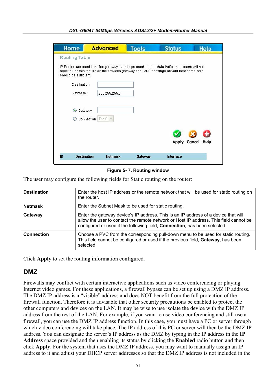 D-Link WIRELESSADSLROUTER DSL-G604T User Manual | Page 51 / 92