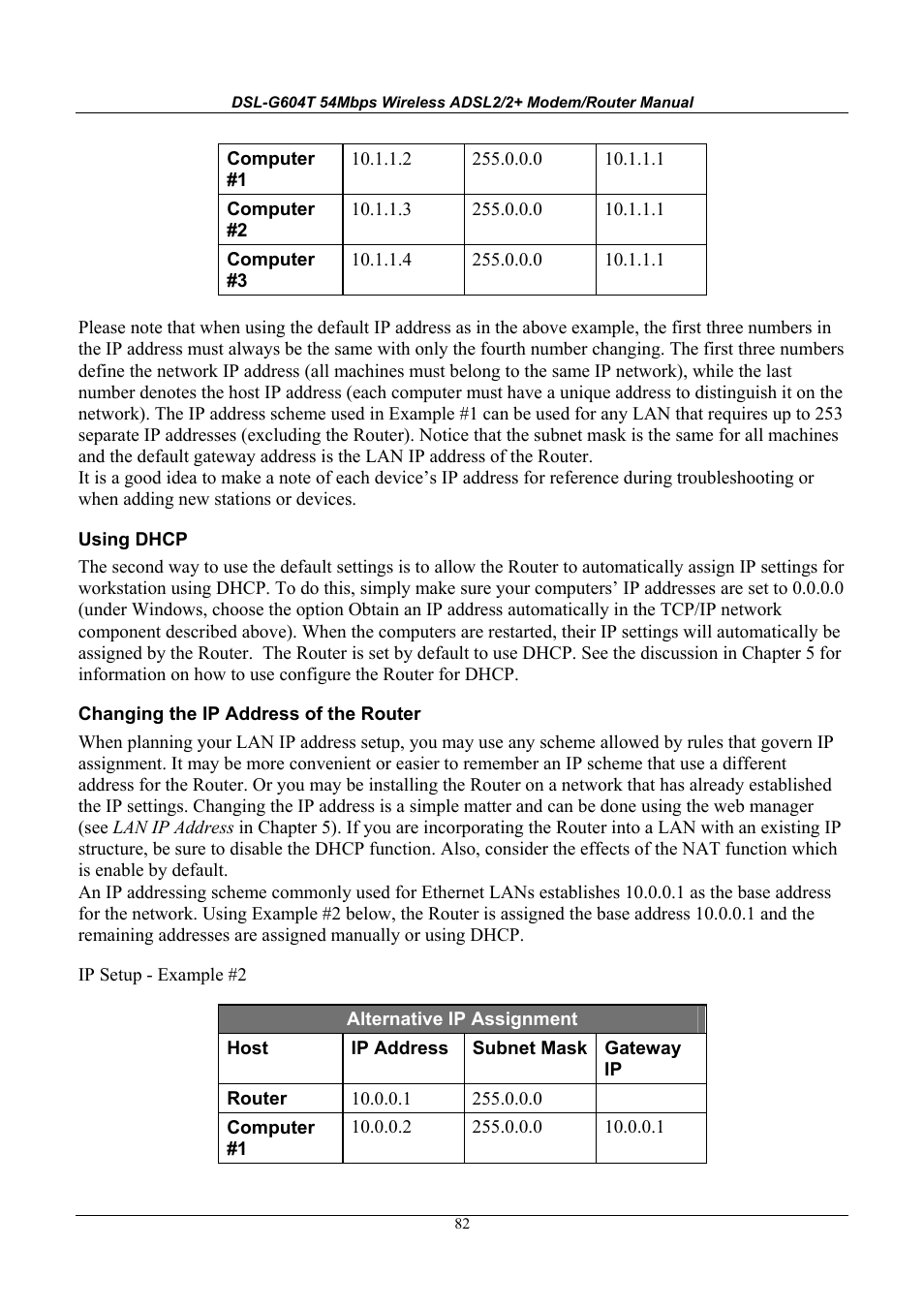 D-Link WIRELESSADSLROUTER DSL-G604T User Manual | Page 82 / 92