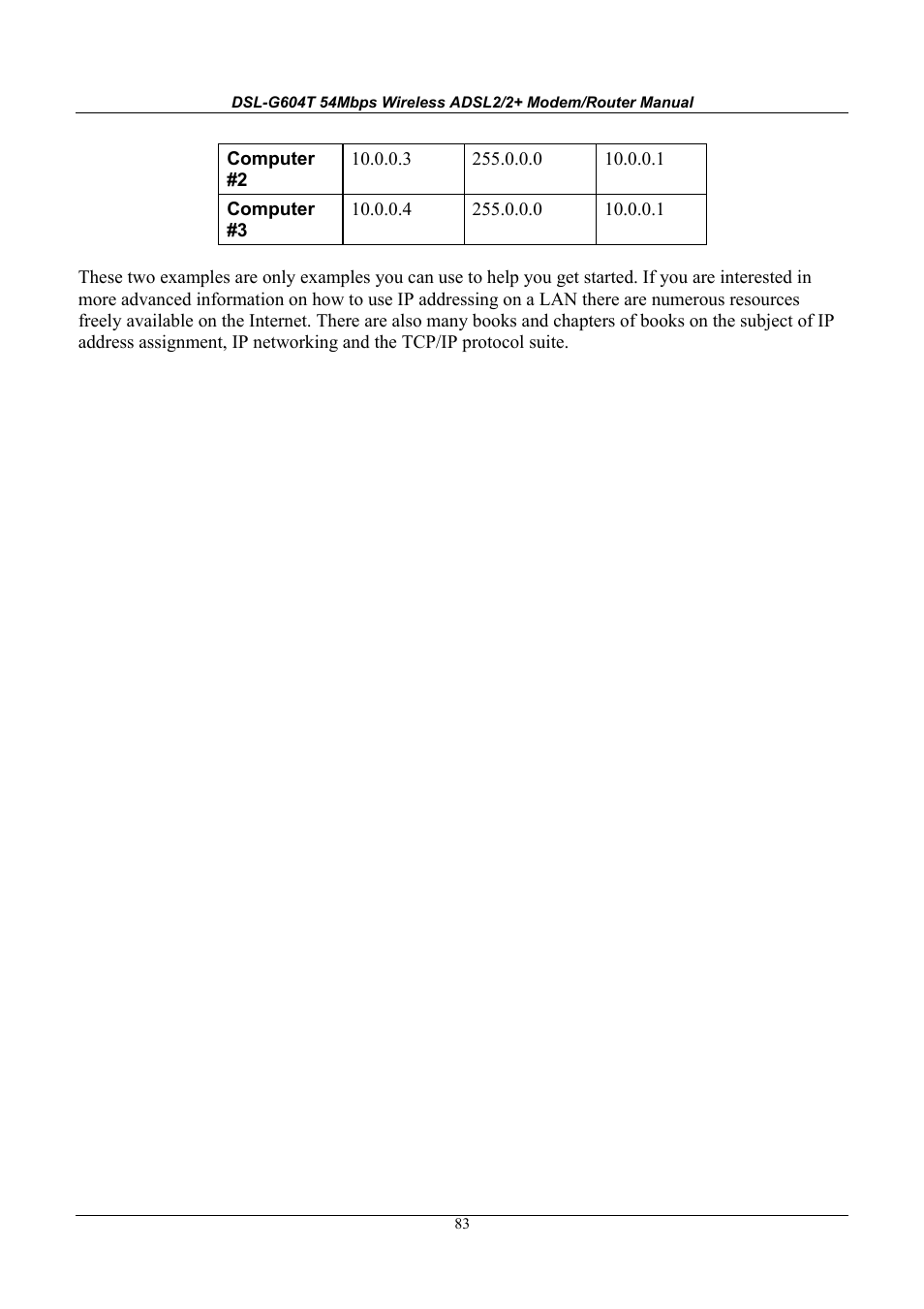 D-Link WIRELESSADSLROUTER DSL-G604T User Manual | Page 83 / 92