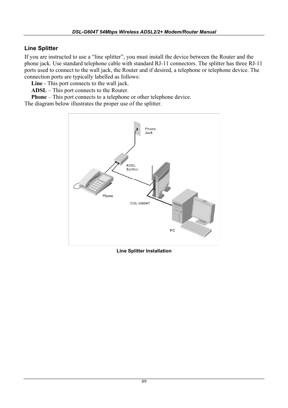 D-Link WIRELESSADSLROUTER DSL-G604T User Manual | Page 89 / 92