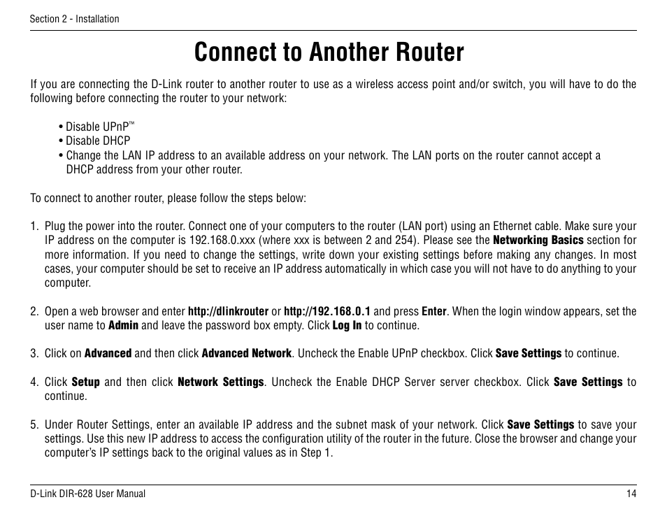 Connect to another router | D-Link DIR-68 User Manual | Page 14 / 98