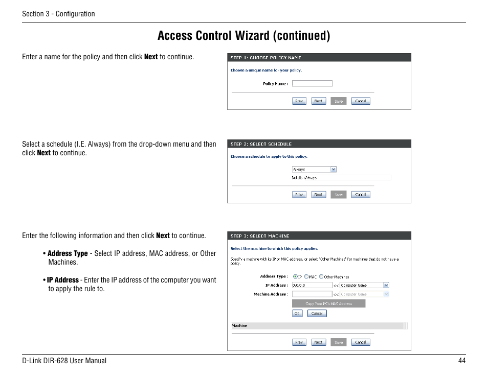 Access control wizard (continued) | D-Link DIR-68 User Manual | Page 44 / 98