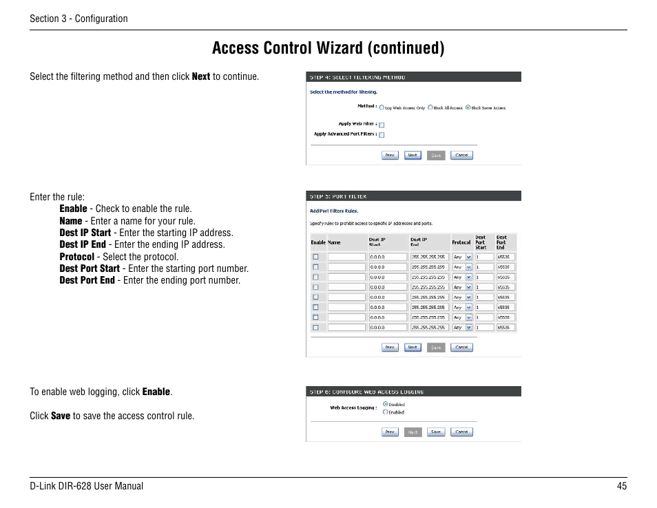Access control wizard (continued) | D-Link DIR-68 User Manual | Page 45 / 98