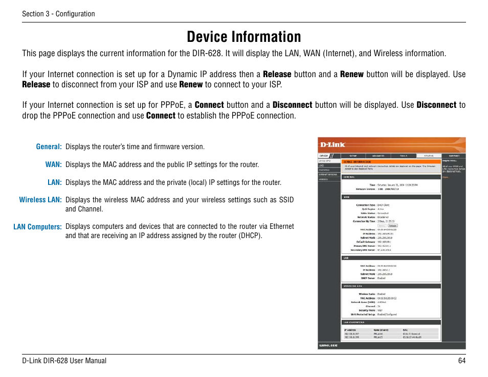 Device information | D-Link DIR-68 User Manual | Page 64 / 98