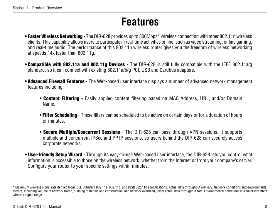 Features | D-Link DIR-68 User Manual | Page 8 / 98